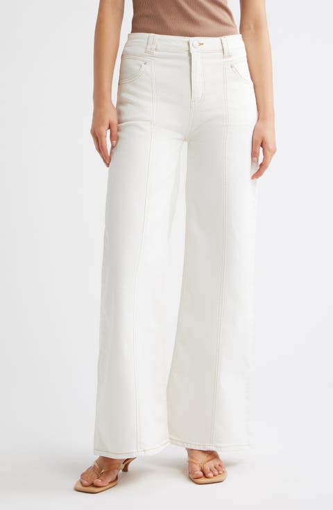 Seam Detail Wide Leg Jeans