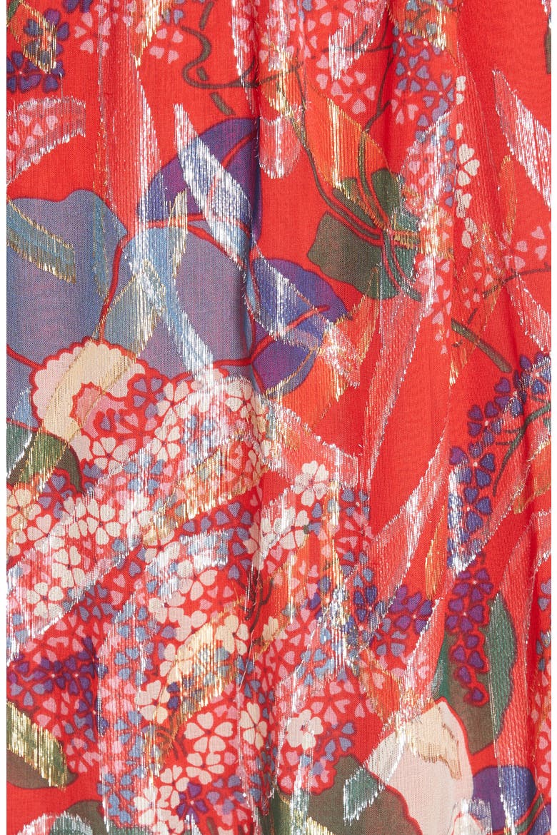 Jasper Belted Floral Maxi Dress, Alternate, color, RED