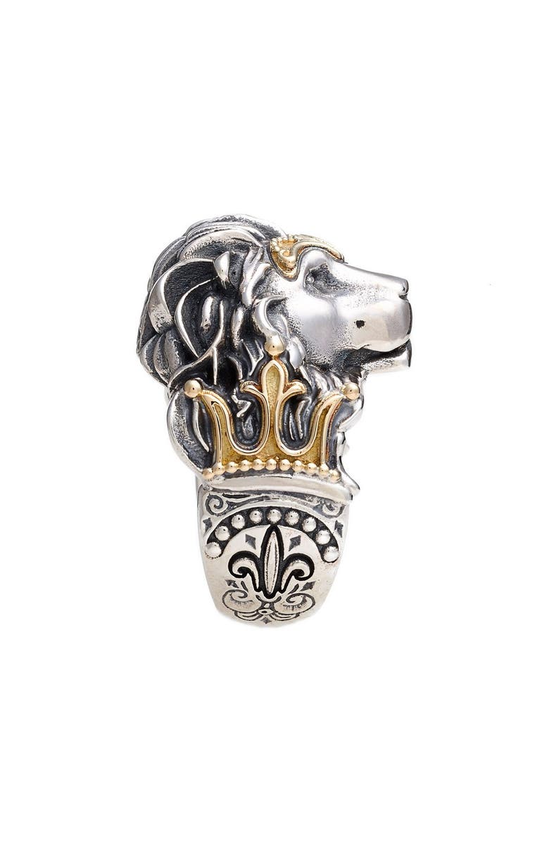 Konstantino Carved Lion Ring, Alternate, color, 