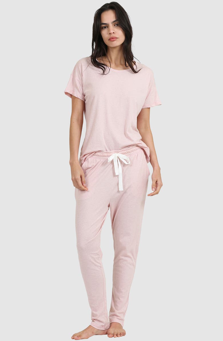Papinelle Jada Organic Cotton Pajama Pants, Alternate, color, Pink