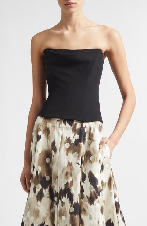 Draped Fluid Crepe Bustier