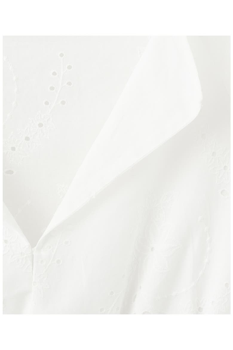 Floral Embroidered Cotton Minidress, Alternate, color, WHITE