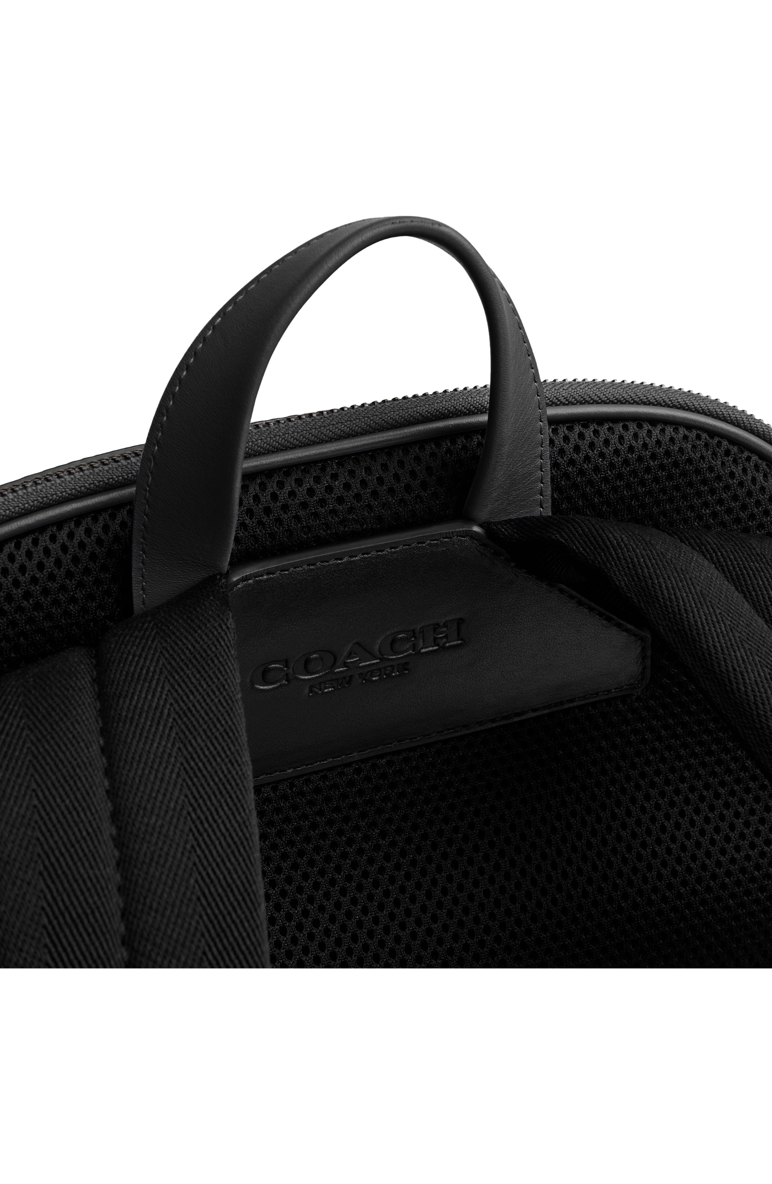 Gotham Coated Canvas & Leather Backpack, Alternate, color, CHARCOAL