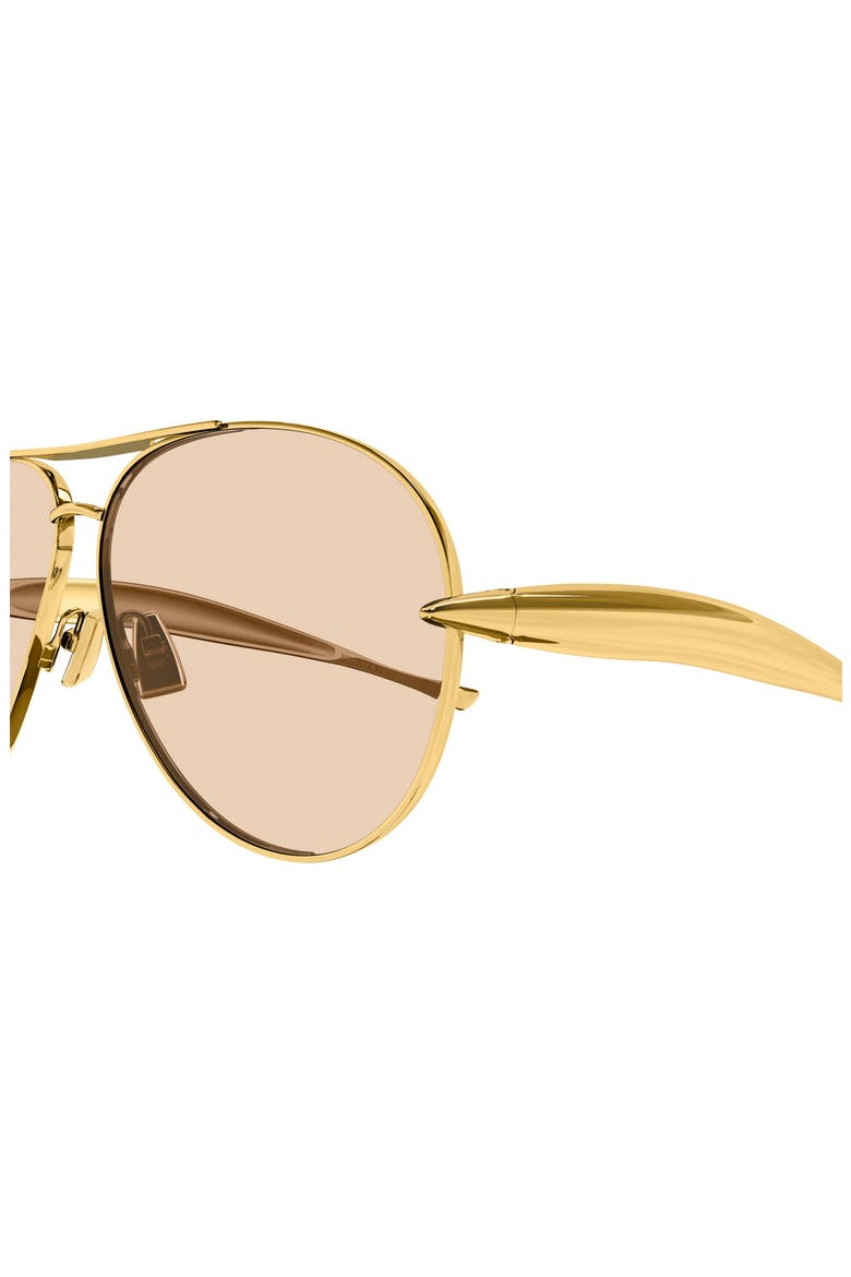 64mm Oversize Pilot Sunglasses, Alternate, color, GOLD