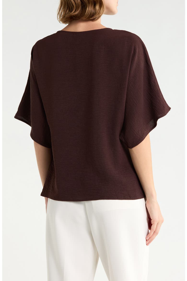 Side Tie Short Sleeve Top, Alternate, color, BROWN