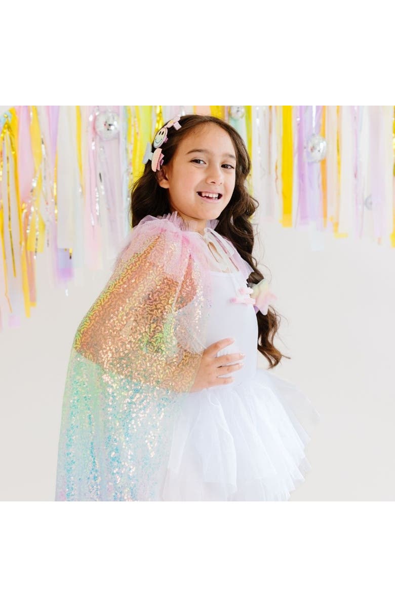 Sweet Wink Rainbow Sequin Cape, Alternate, color,