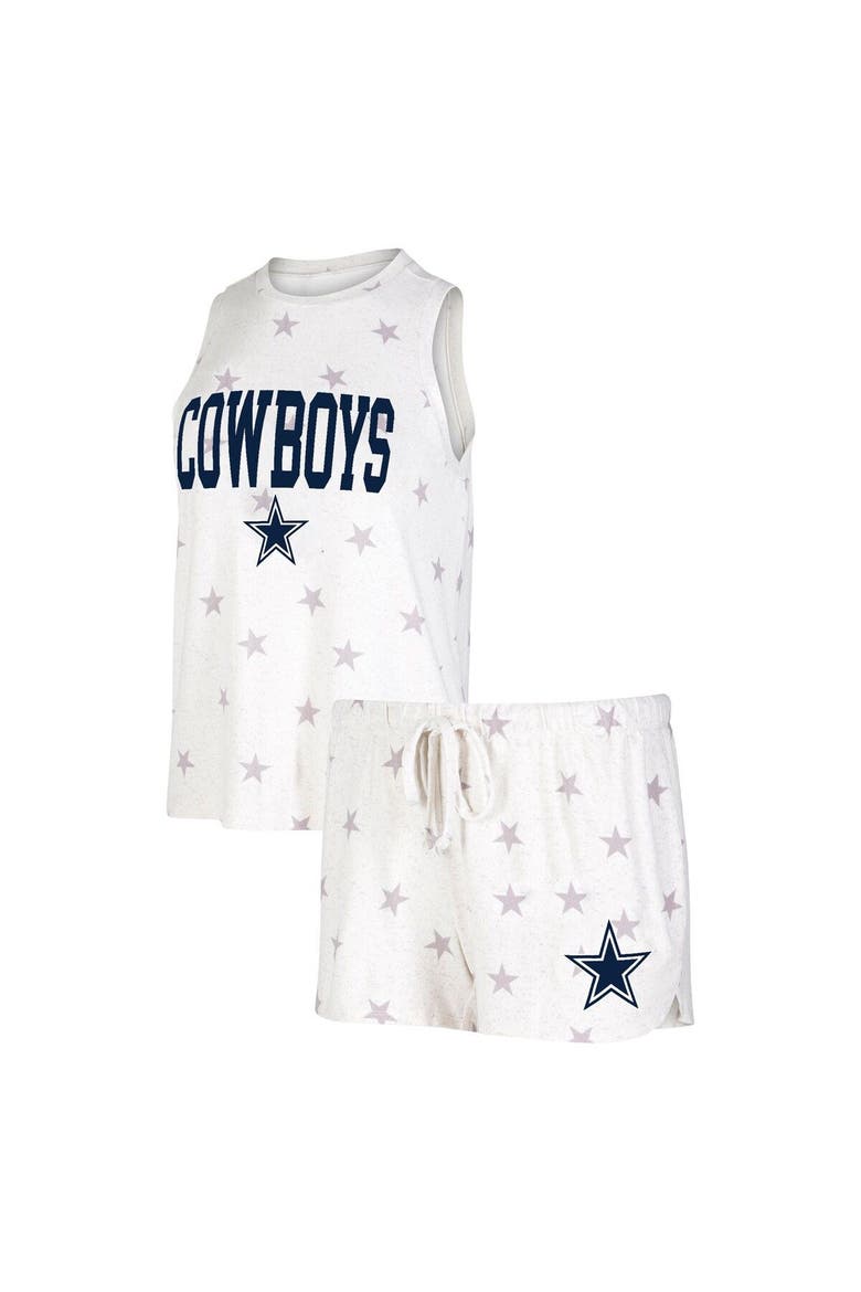 Women's Concepts Sport Cream Dallas Cowboys Agenda Tank Top & Shorts Set, Main, color, Cream