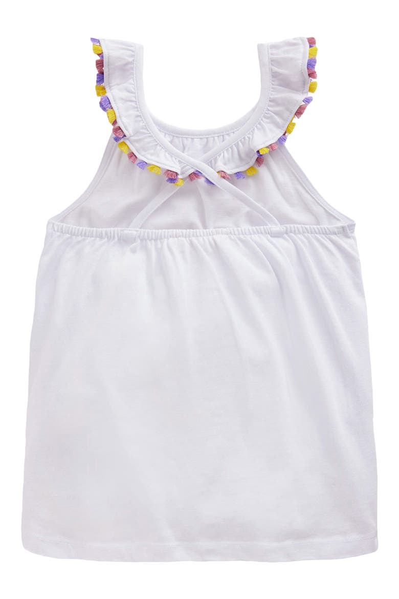 Kids' Ruffle Neck Cotton Top, Alternate, color, WHITE