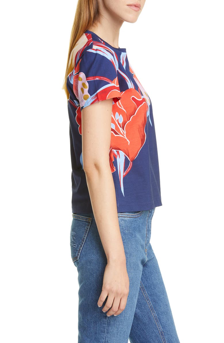 Etro Large Floral Print Graphic Tee, Alternate, color, 