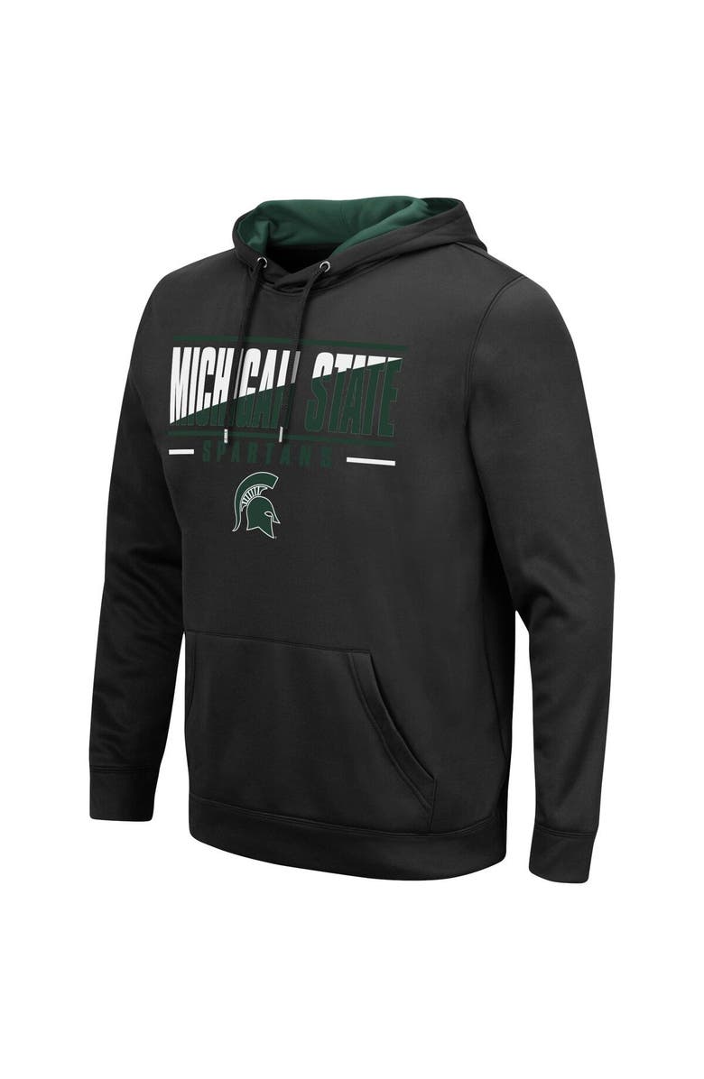 COLOSSEUM Men's Colosseum Black Michigan State Spartans Slash Stack 2.0 Pullover Hoodie, Alternate, color, Black