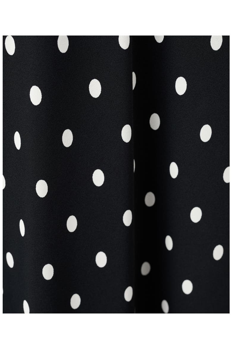 Lace Detail Polks Dot Dress, Alternate, color, BLACK
