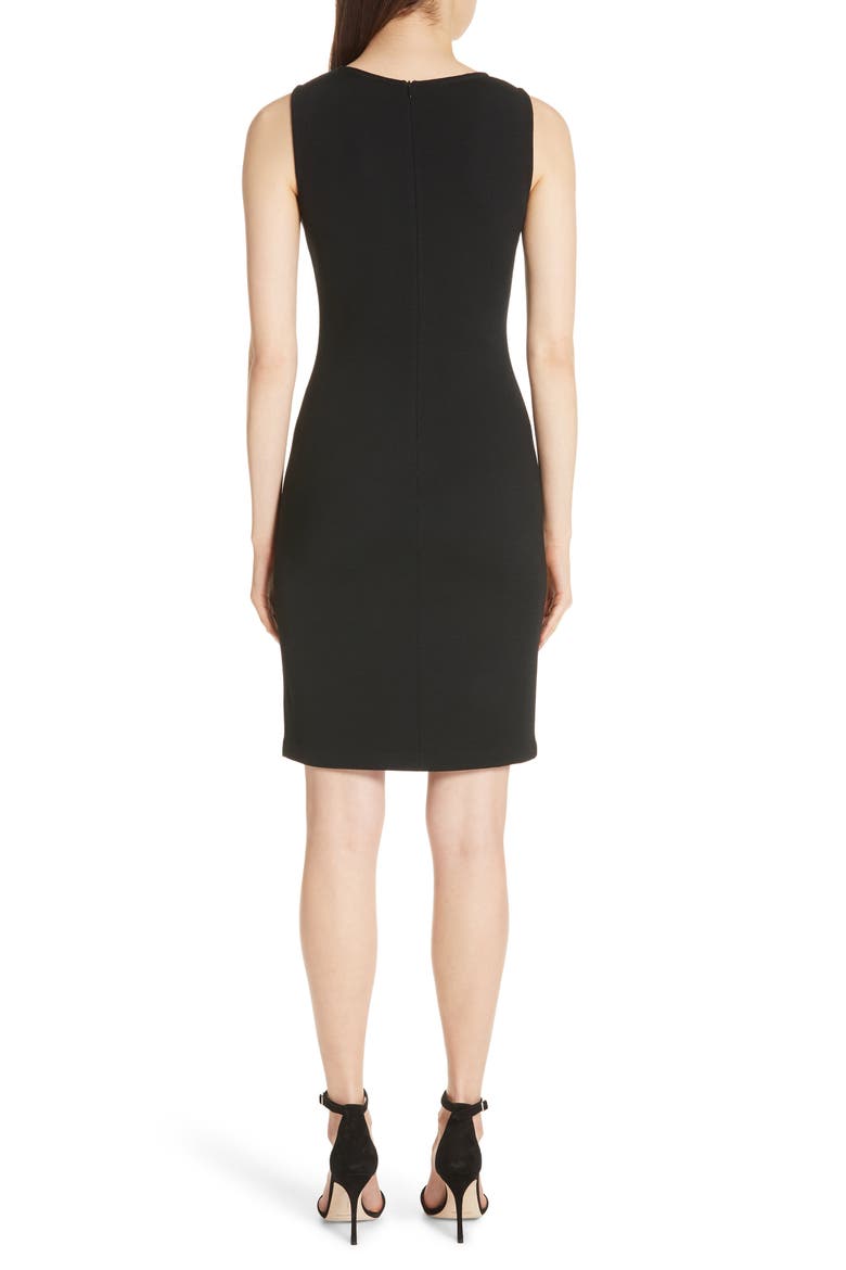 Sleeveless Milano Knit Wool Blend Sheath Dress, Alternate, color, CAVR CAVIAR