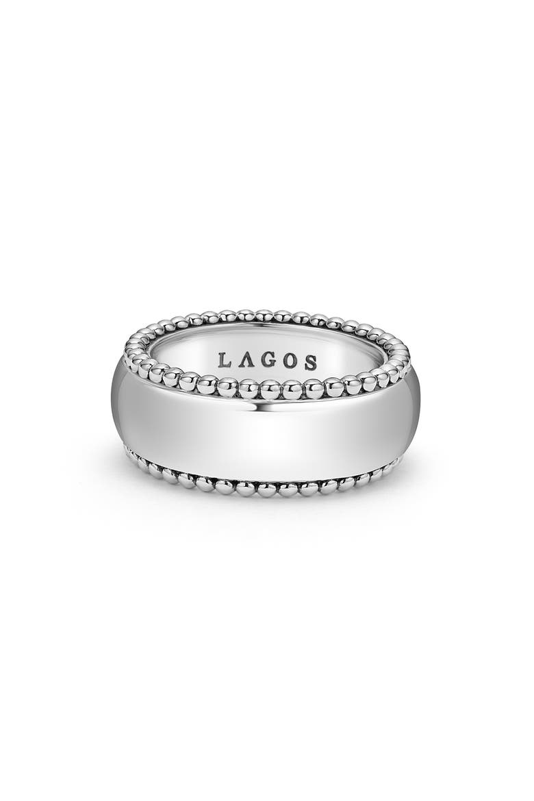 Men's Anthem Caviar Lined Band Ring, Alternate, color, SILVER