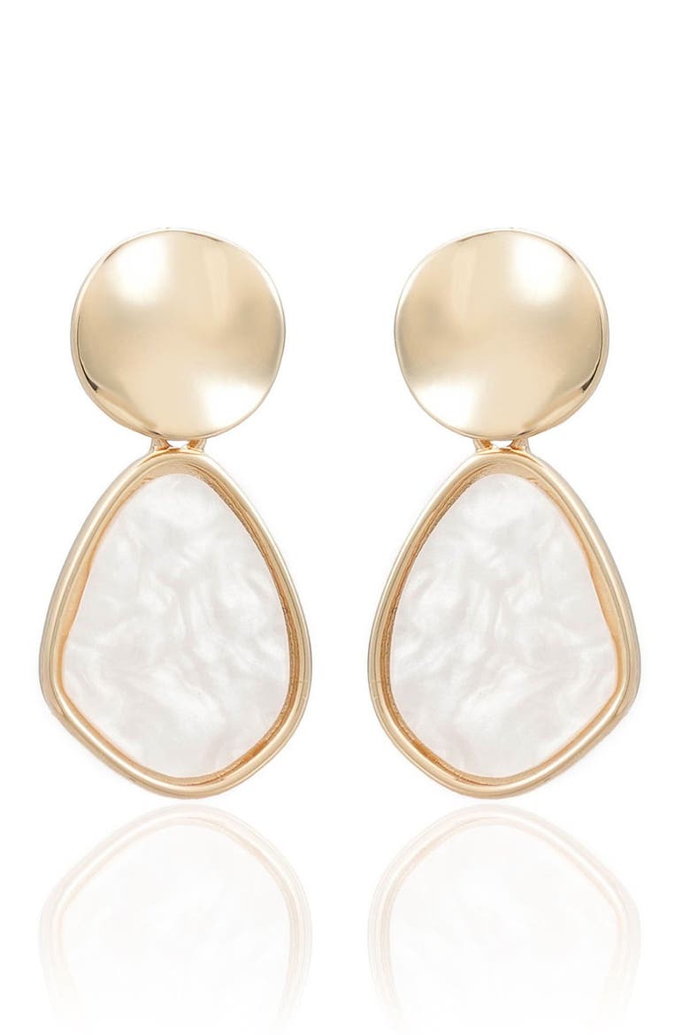 Pearl Secret Mother-of-Pearl Drop Earrings, Alternate, color, WHITE/ GOLD