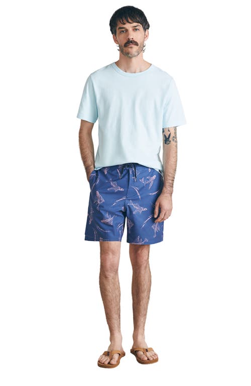 Faherty Sunwashed Board Shorts In Navy Pink Waterways