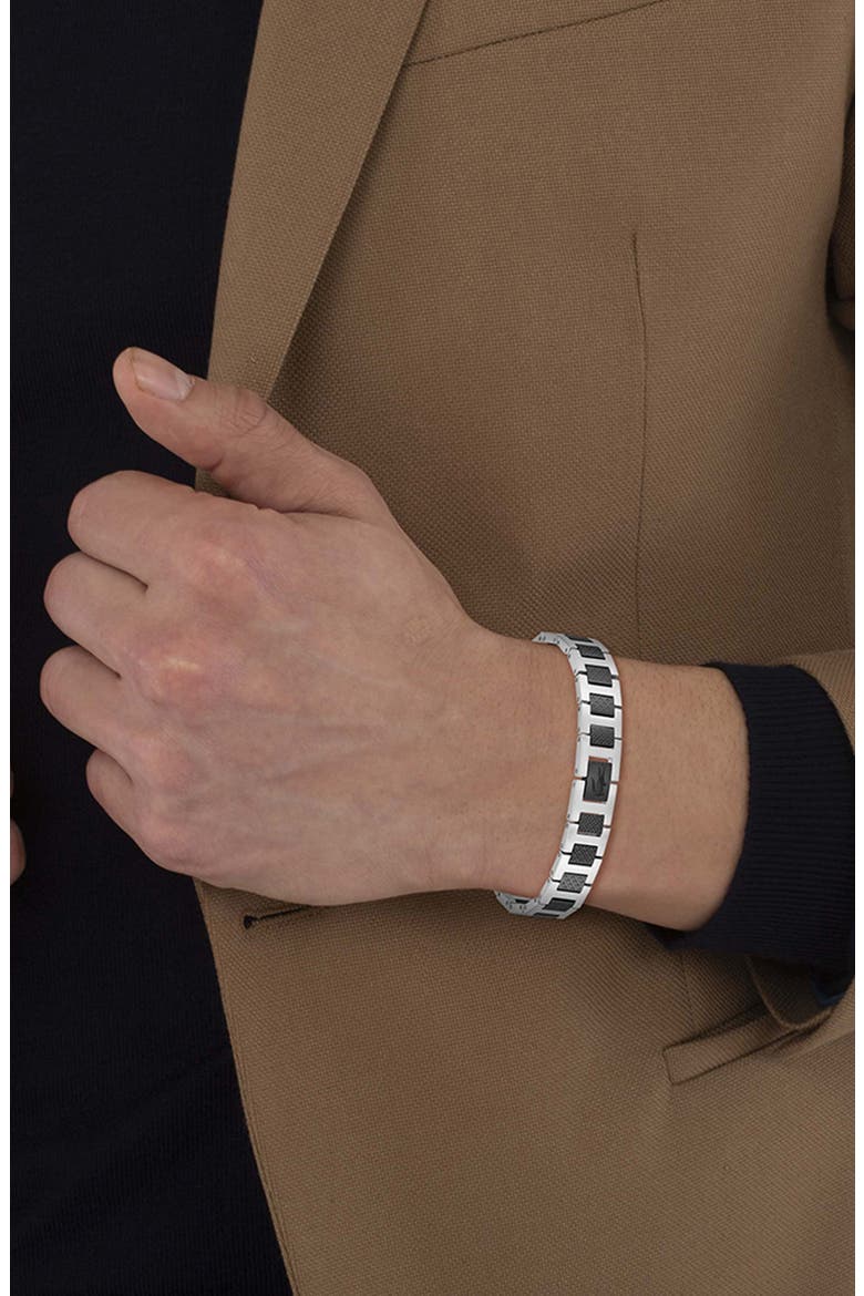 Men's Metropole Bracelet, Alternate, color, SILVER AND BLACK