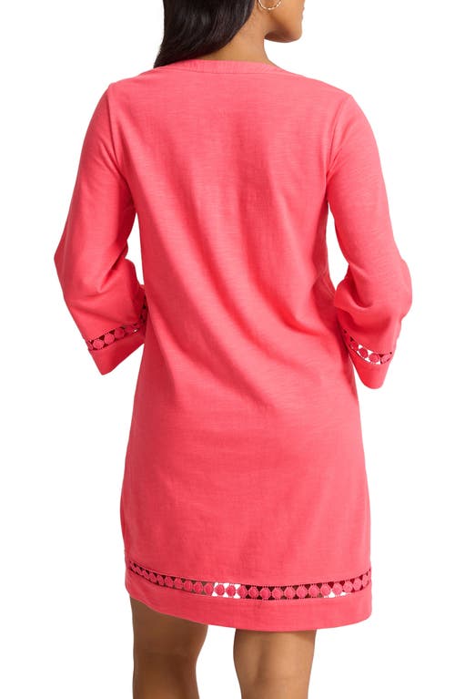 Tommy Bahama Sunset Harbor Long Sleeve Shift Dress In Melon Berry