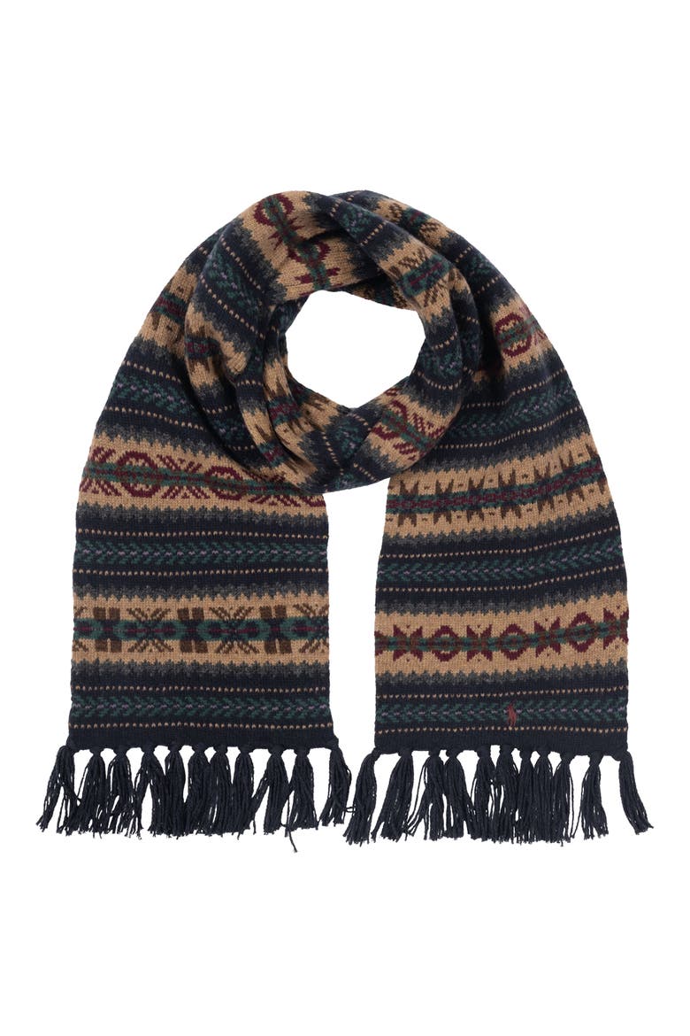 Knit Scarf, Main, color, NAVY MULTI
