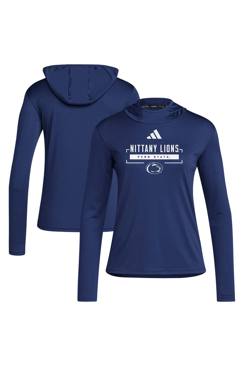 Women's adidas Navy Penn State Nittany Lions D4T Long Sleeve Hooded T-Shirt, Main, color, Navy