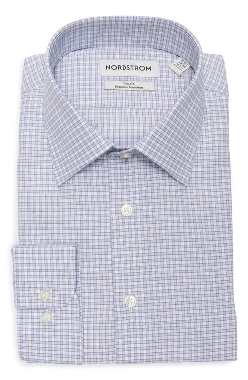 Nordstrom Trim Fit Check Premium Non Iron Cotton Dress Shirt In Multi