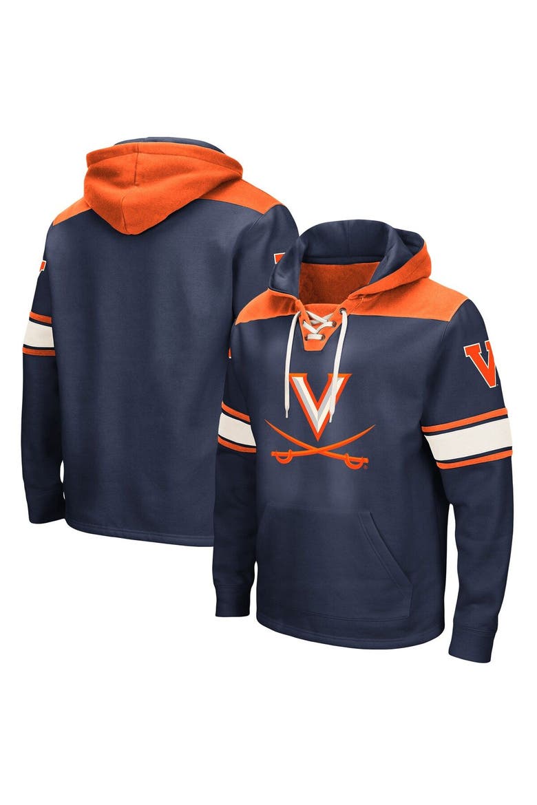 Men's Colosseum Navy Virginia Cavaliers 2.0 Lace-Up Pullover Hoodie, Main, color, Navy