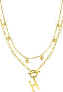Adornia Initial Pendant Layered Chain Necklace