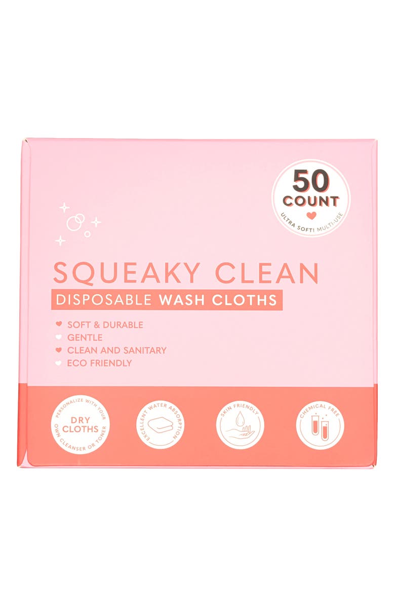 GLAMPTON Squeaky Clean 50-Pack Disposable Wash Cloths, Main, color, 