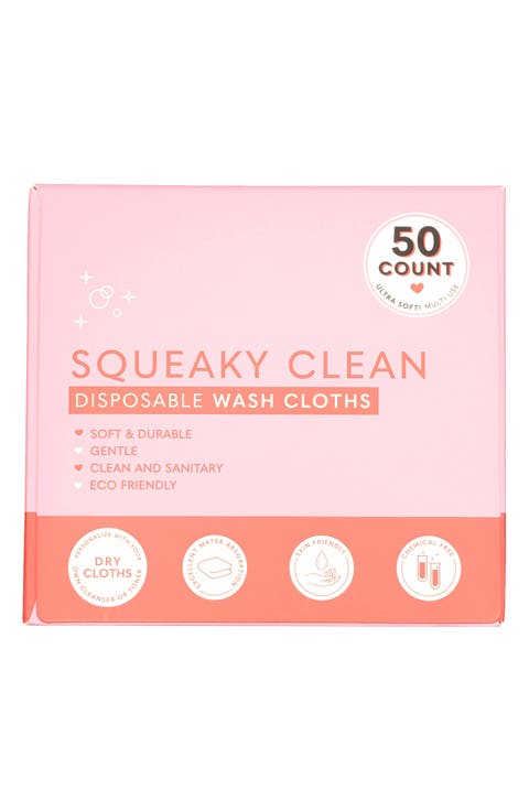 Squeaky Clean 50-Pack Disposable Wash Cloths