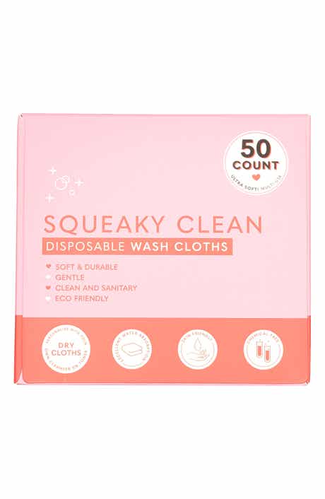 GLAMPTON Squeaky Clean 50-Pack Disposable Wash Cloths