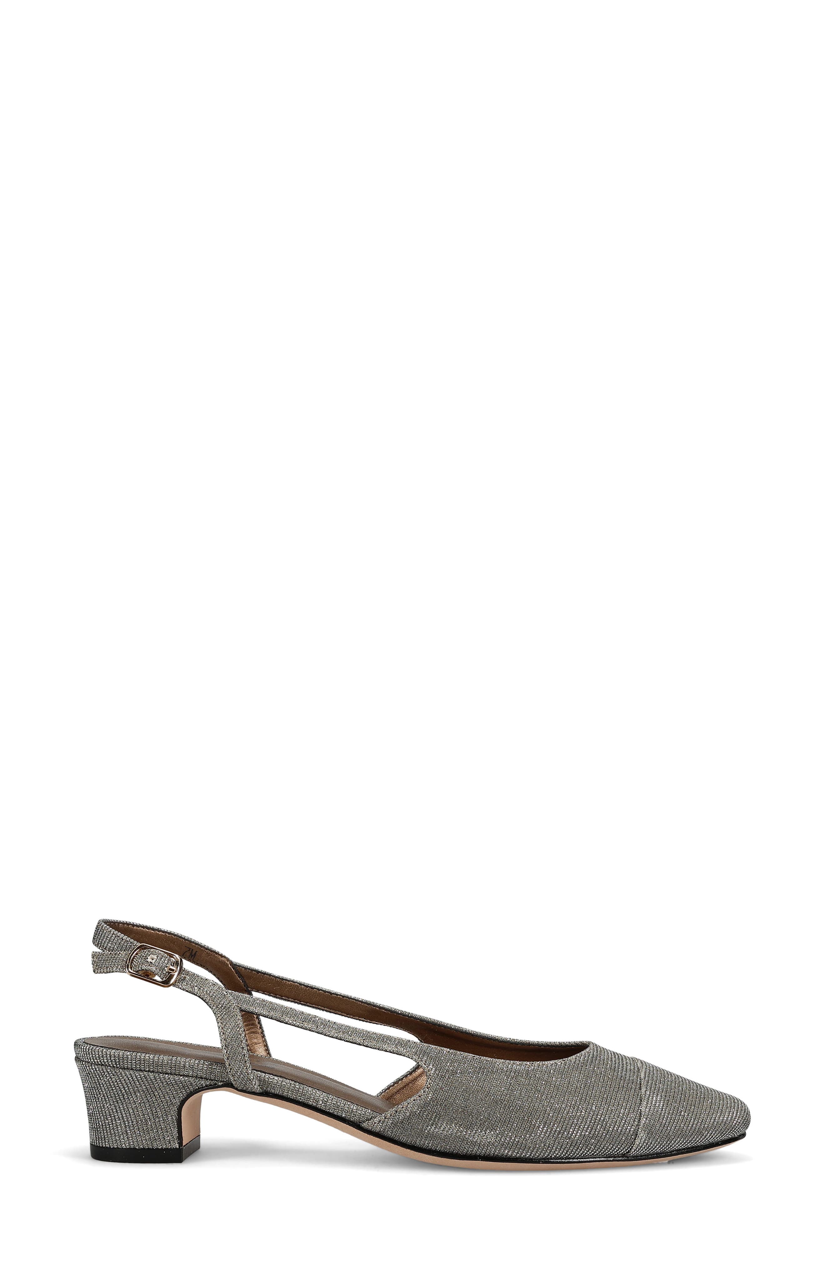 'Aliz' Slingback Pump, Alternate, color, PLATINUM FABRIC