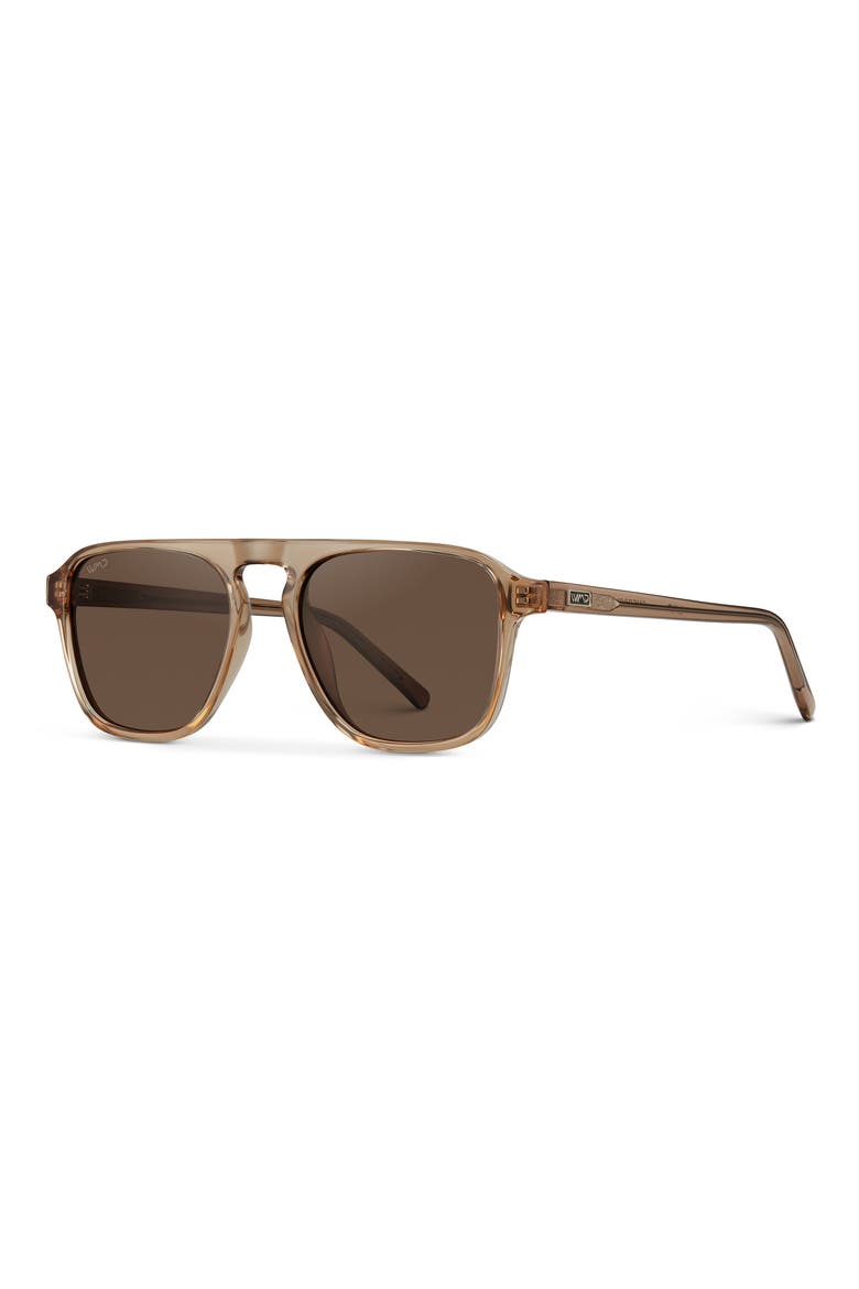 Emerson - 53mm Aviator Polarized Sunglasses, Alternate, color, Light Crystal Brown