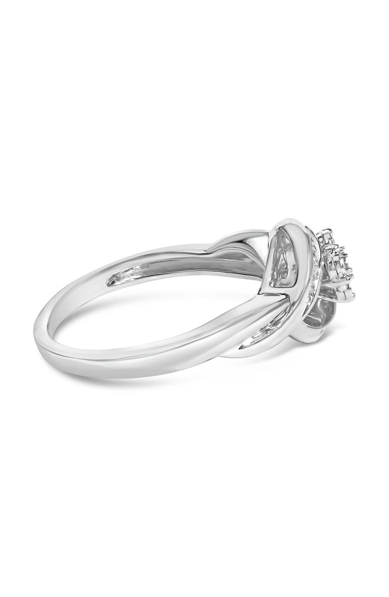 Haus of Brilliance Sterling Silver 1/10 Cttw Diamond Bypass Cluster Ring, Alternate, color, Silver