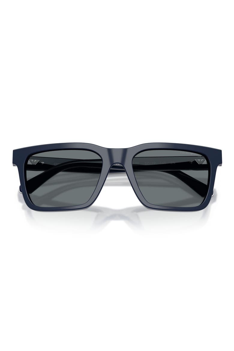 57mm Square Sunglasses, Alternate, color, SHINY BLUE / DARK BLUE