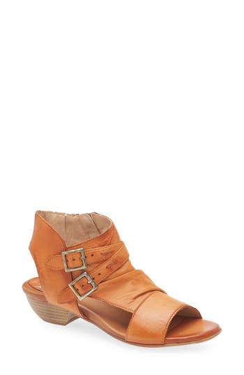 Miz Mooz Cassius Ruched Sandal In Rust