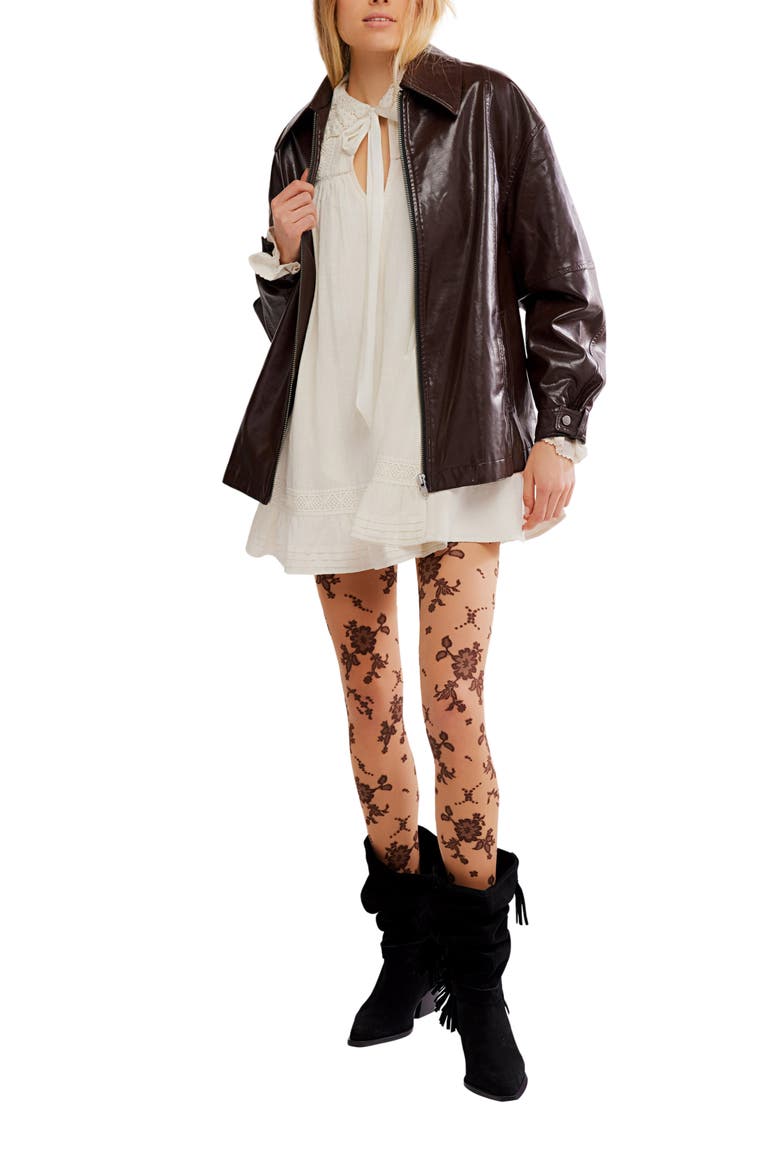 Sloan Faux Leather Jacket, Alternate, color, CHOCOLATE