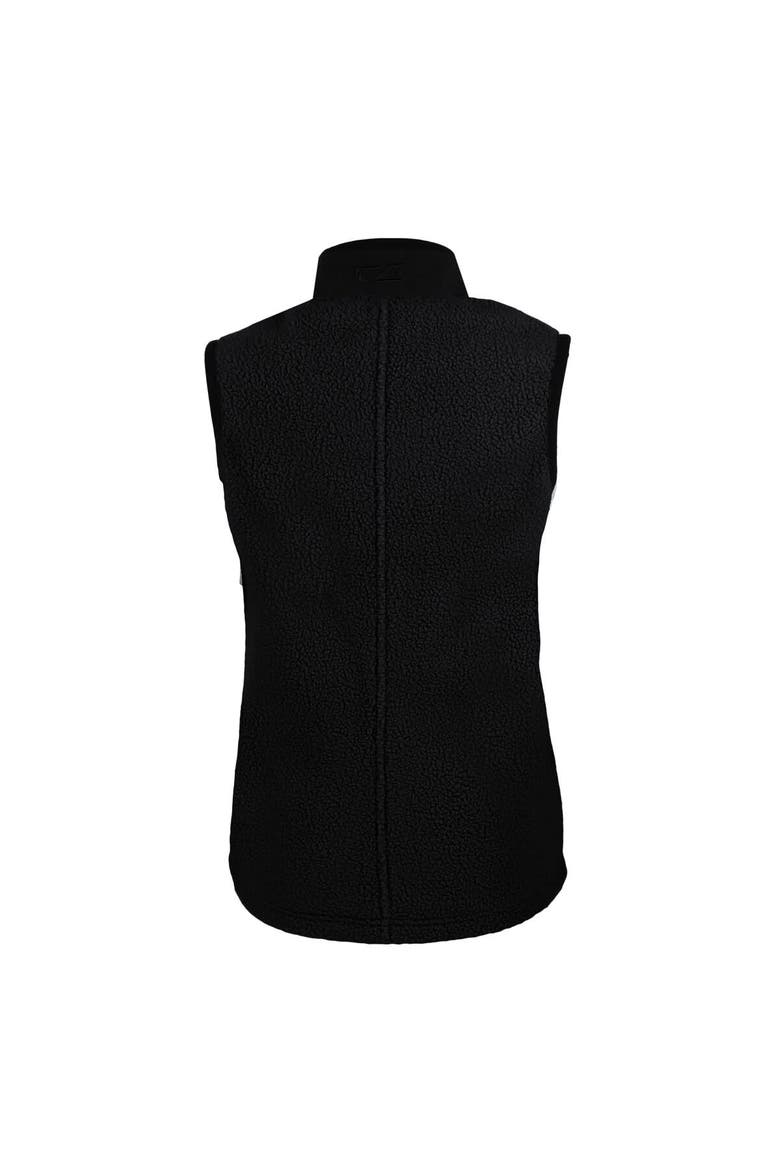 Women's Cutter & Buck Black Indianapolis Colts Helmet Logo Cascade Eco Sherpa Fleece Full-Zip Vest, Alternate, color, Black