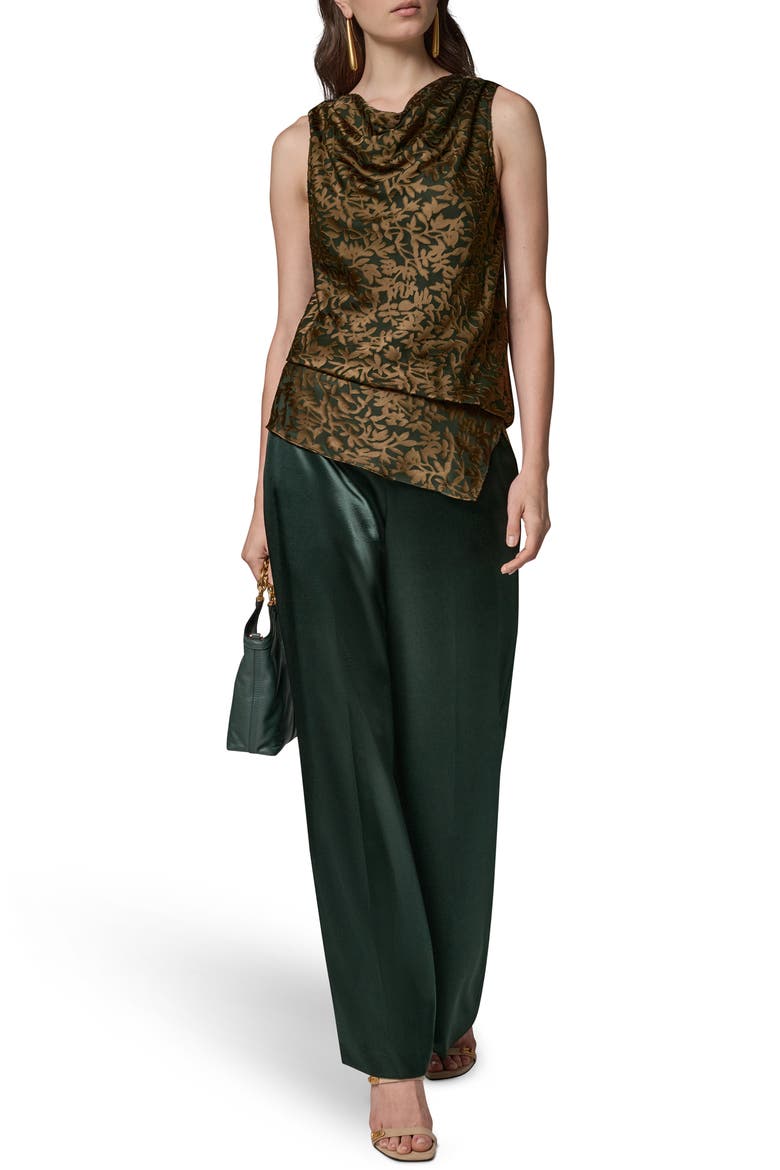 Drape Neck Burnout Top, Alternate, color, BLACK FORE
