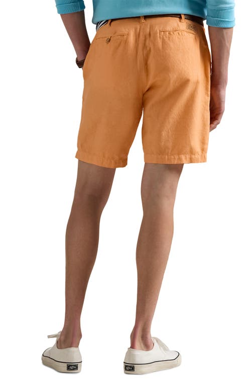 Polo Ralph Lauren Classic Fit Flat Front Linen & Cotton Blend Chino Shorts In Poppy