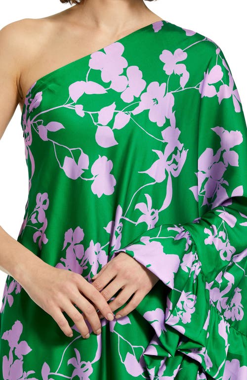 Mac Duggal Women's Floral Draped Asymmetric Maxi Dress In Green Multi