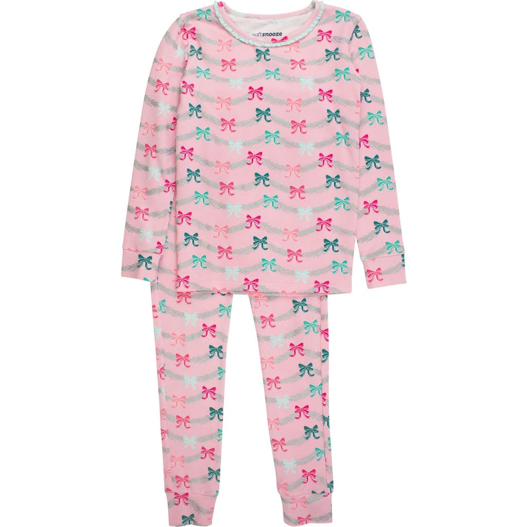 Rufflebutts Modal Blend Ruffle Long Sleeve Pajama Set In Multi