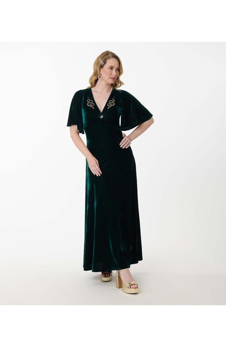 Smak Parlour Cut Out Knit Maxi Dress, Main, color, Emerald