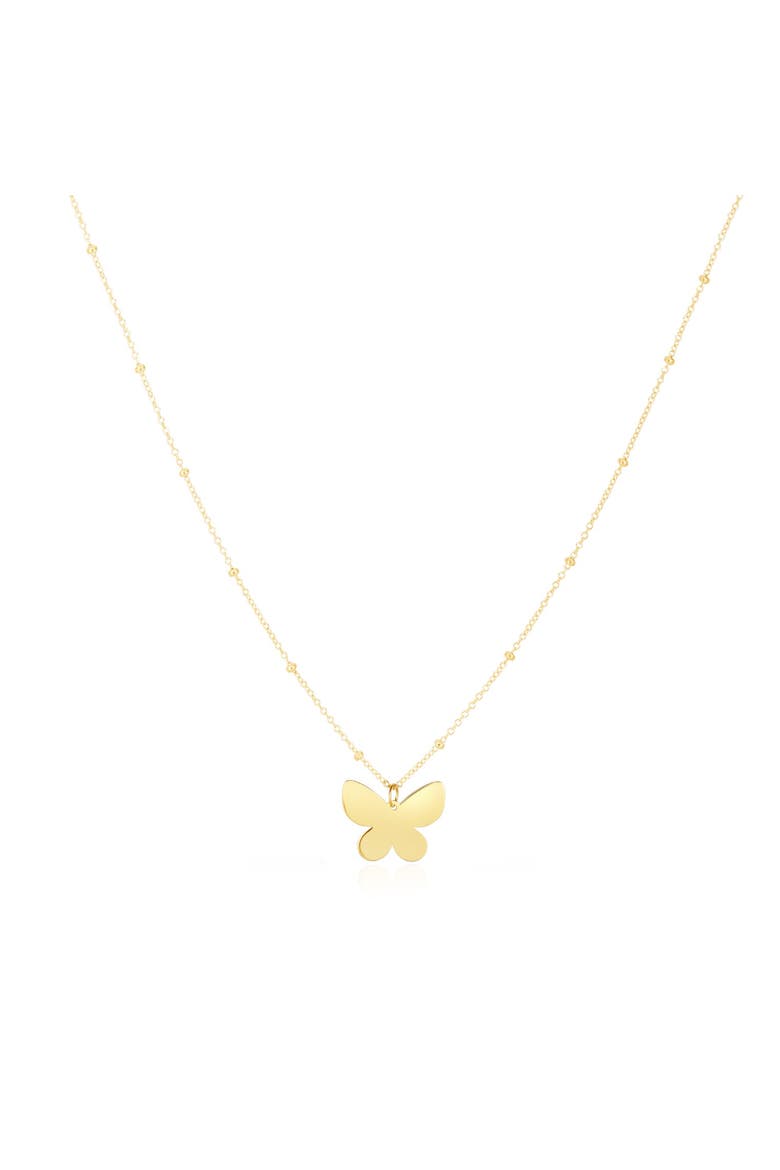 Gold Single Butterfly Bead Necklace, Main, color, Yellow Gold