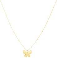 The Lovery Fine Jewelry Gold Single Butterfly Bead Necklace