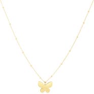 The Lovery Fine Jewelry Gold Single Butterfly Bead Necklace
