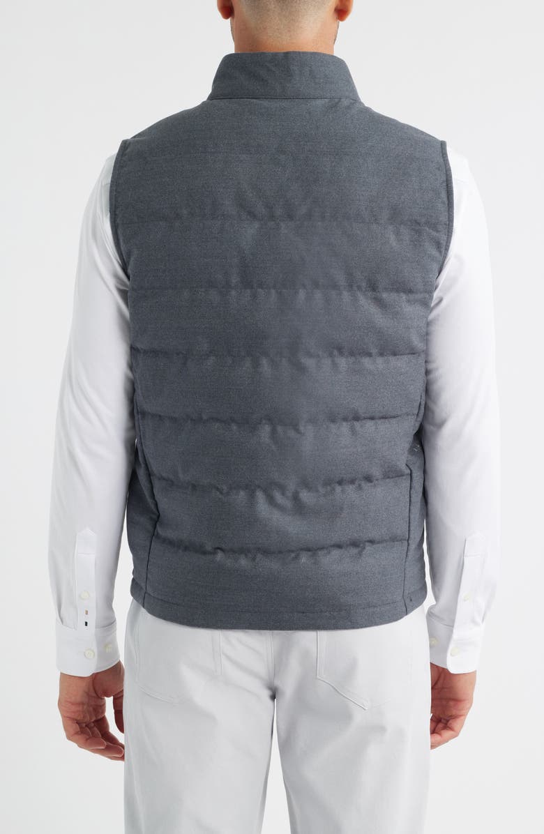 Peter Millar Davos Quilted Wool Flannel Vest, Alternate, color, Charcoal