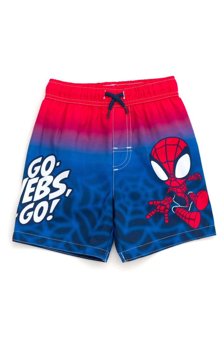 Spidey and His Amazing Friends Swimwear 2-Piece Rash Guard and Swim Trunks Set, Alternate, color, Spider Man Red Navy
