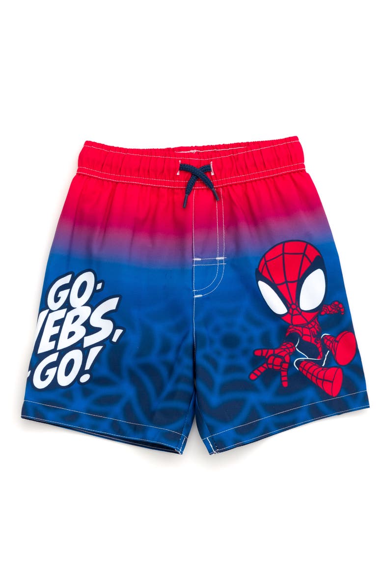 Marvel Spidey and His Amazing Friends Swimwear 2-Piece Rash Guard and Swim Trunks Set, Alternate, color, Spider Man Red Navy