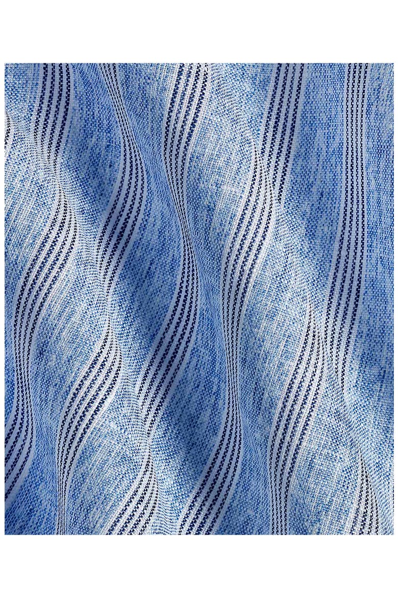 Stripe Linen Short Sleeve Button-Up Shirt, Alternate, color, BLUE