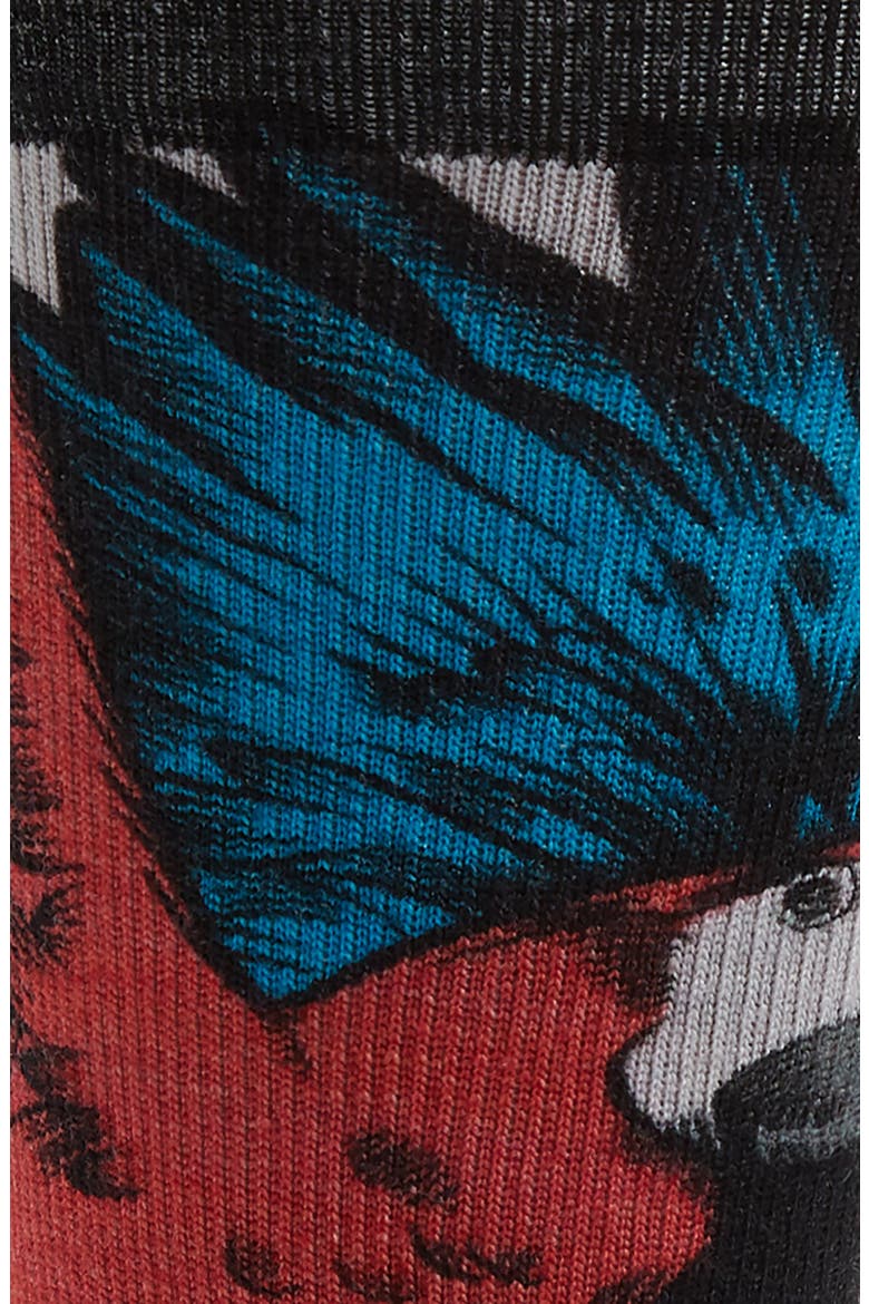 Curated Pandemonium of Parrots Crew Socks, Alternate, color, CRIMSON