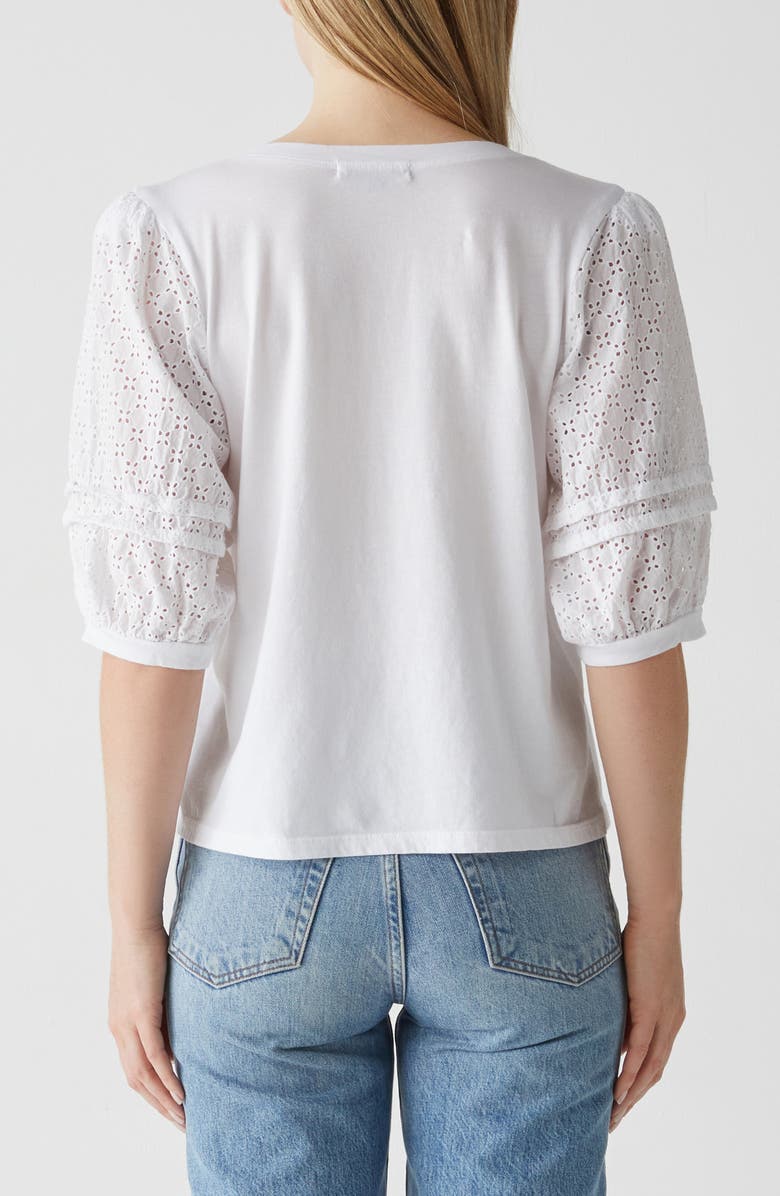 Michael Stars Maisie Eyelet Sleeve Cotton & Modal Top, Alternate, color, 